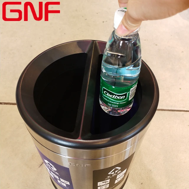 GNF 8L household round dustbin open top recycle bin with plastic bin inside