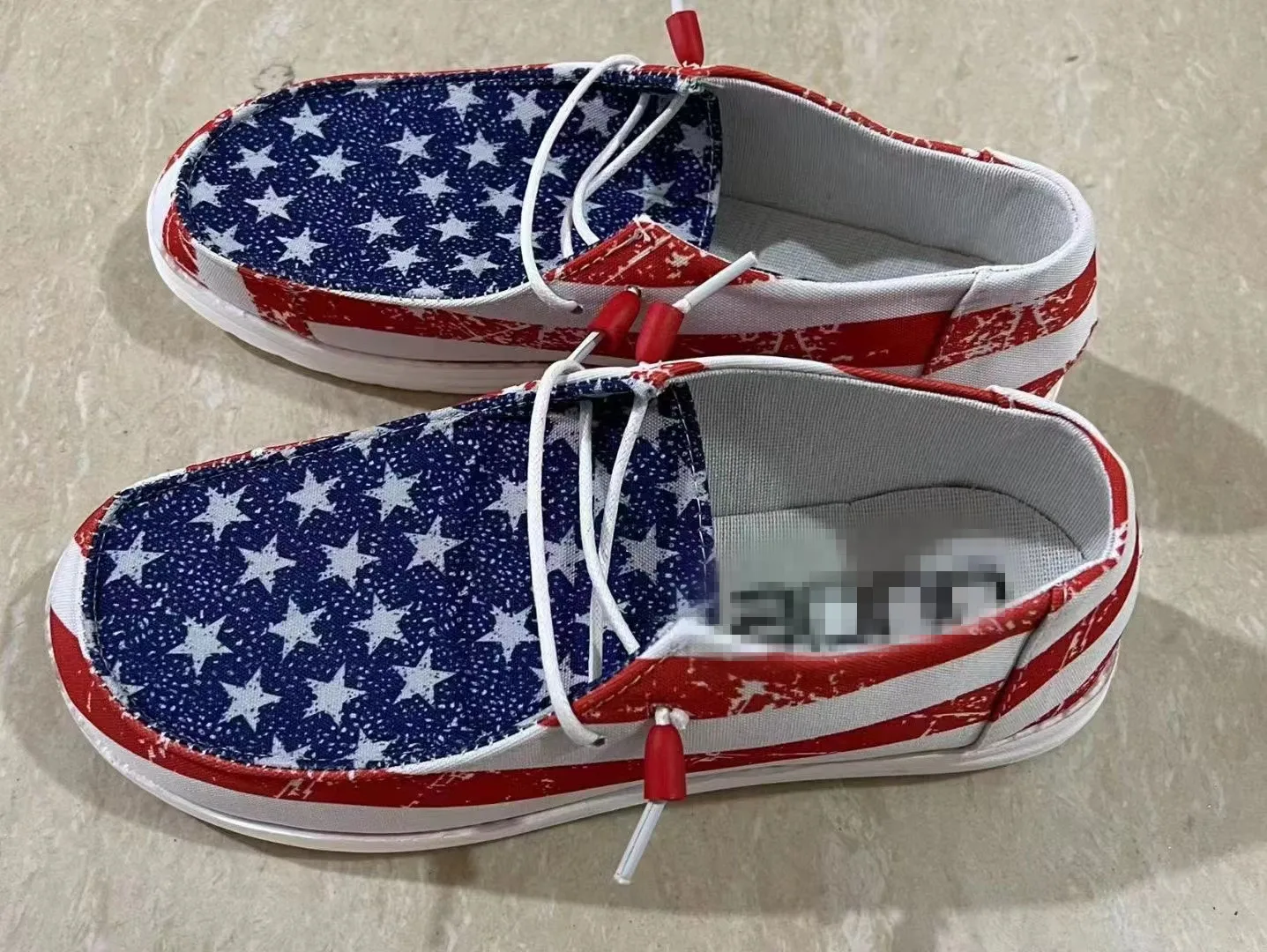 2022 Women Fashion Brand Loafers Shoes with logo Slip On Canvas Soft American Flag Leopard Shoes