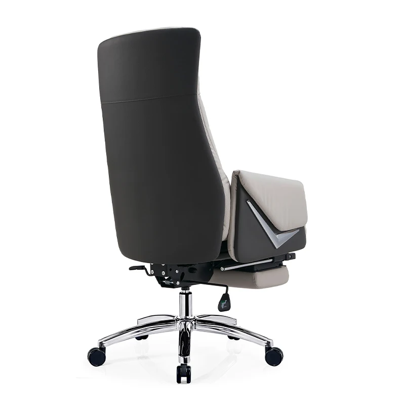 Light grey ergonomic office chair executive leather chair for working computer chair