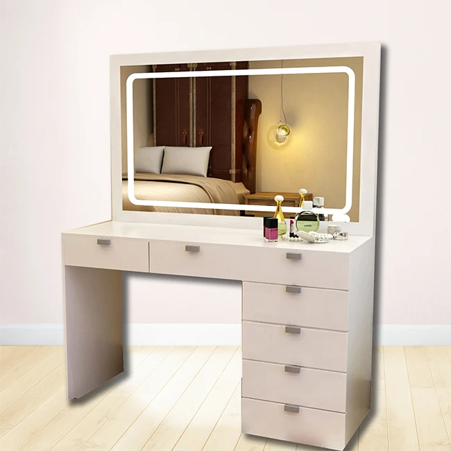 Modern Intelligent Furniture Multifunctional Princess Dressing Table Entryway Dressing Table with Mirror Chair Intelligent Table