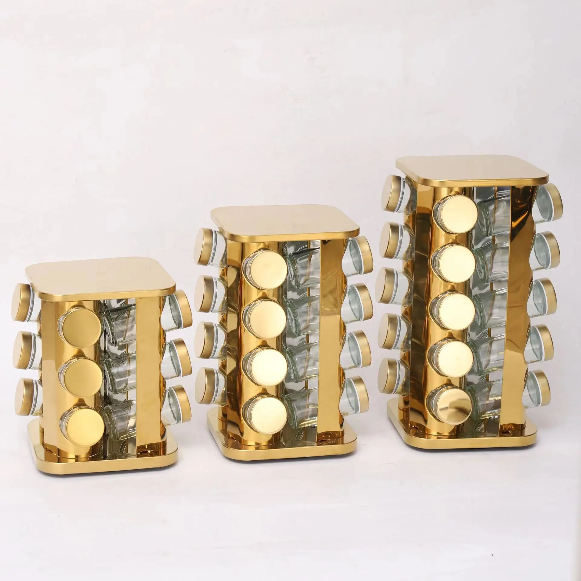 Stainless steel rotating Spice pepper Jar rack