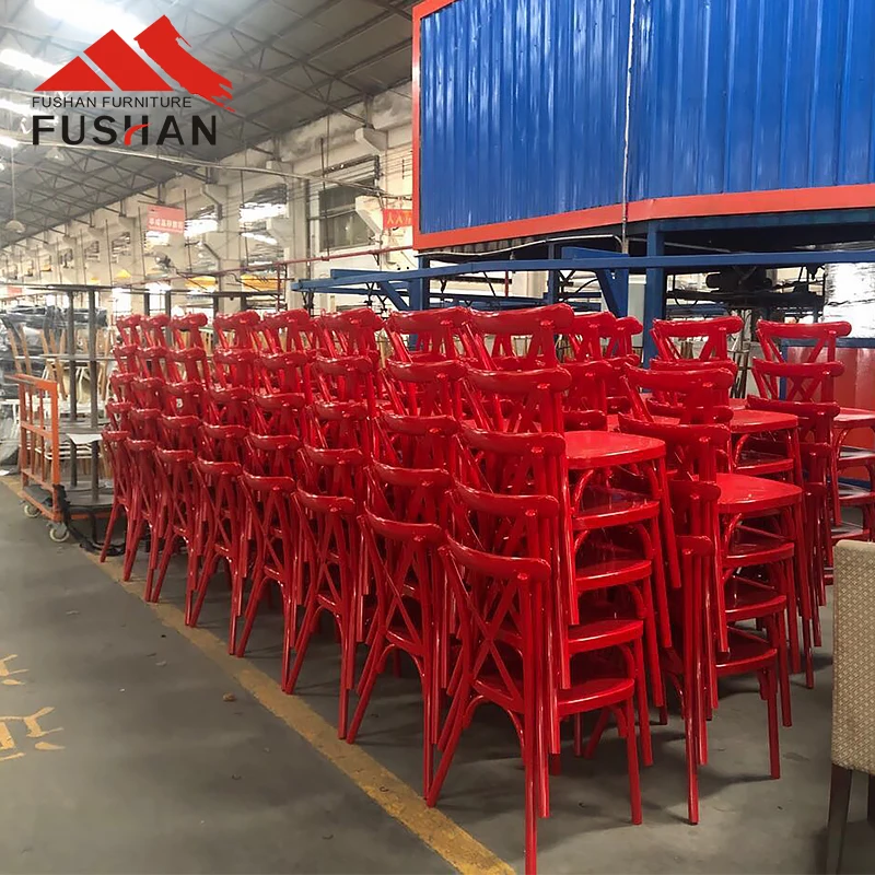 Multifunctional Bistro stackable cross back chair for restaurant modern dining chair