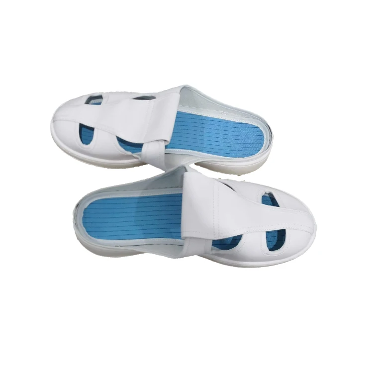 Lightweight PU Cleanroom ESD leather slipper Shoes Anti-static