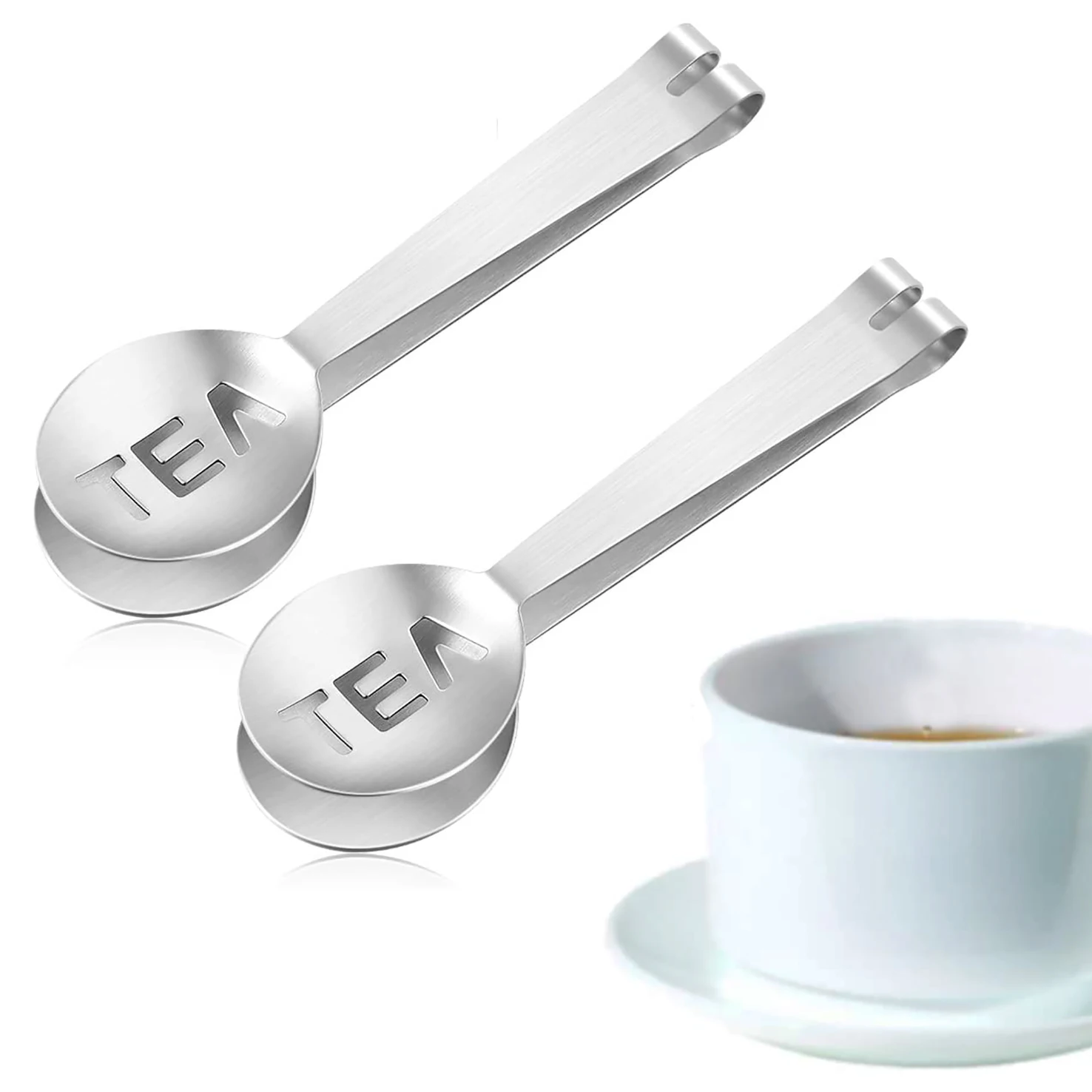 
Stainless Steel Kitchen Ice Tong Filter Tea Percolator Strainer Sugar Tea Bag Squeezer Tongs 