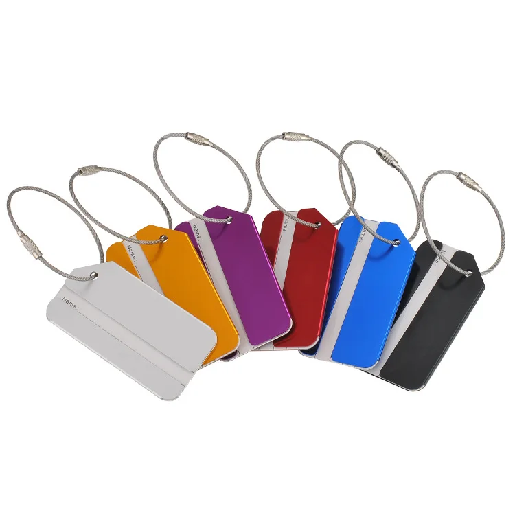Custom Personalized Blank Aluminum Metal Luggage Tag Laser Cutting Black Anodized Metal Travel Luggage Tag