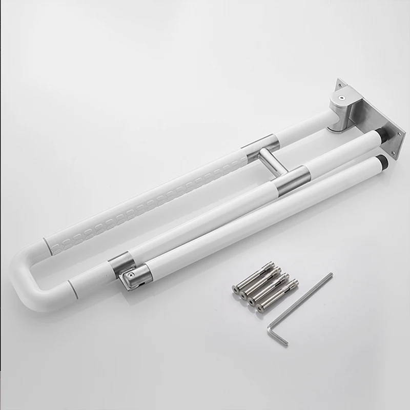 Bathroom Toilet Brush Flip-up Disability Grab Bar Safety Handles