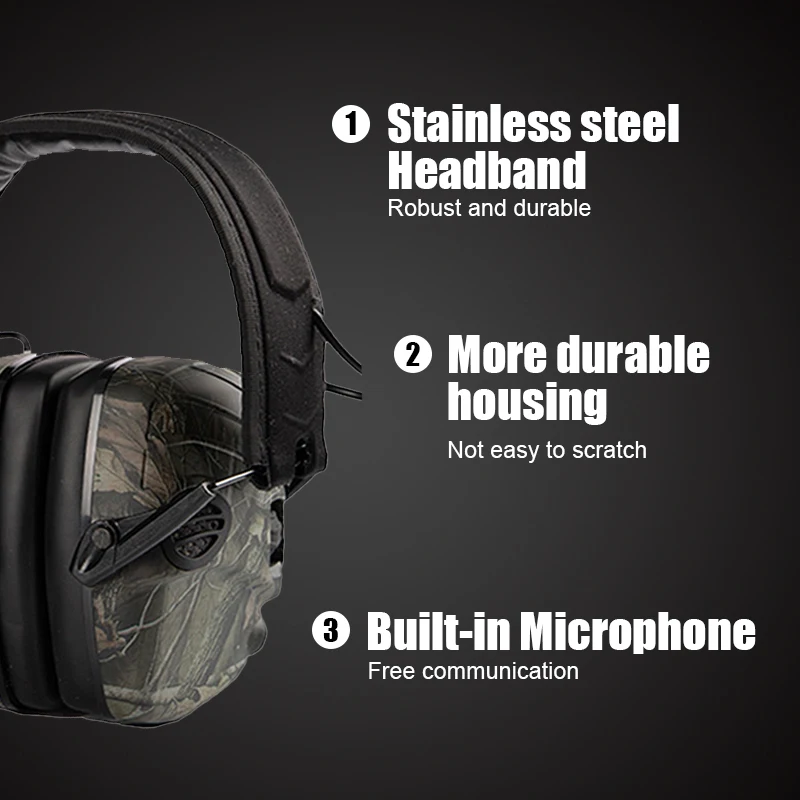 Dual Control Knob Walkers Electronic Ear Muffs Tactical Ear Protection Hunting Earmuffs With Replacble Ear Pads