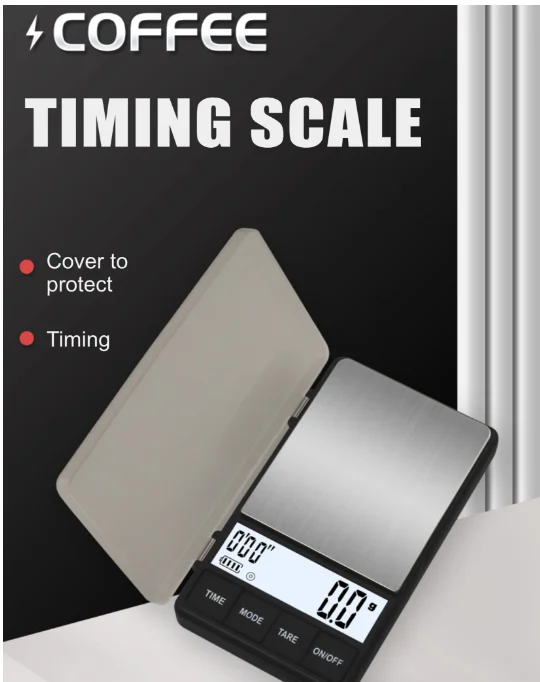 2023 New Design Display Screen Weighing Jewelry Timing Scale Electronic Food Balance Gram Mini Coffee Scale