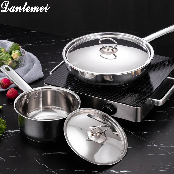 Most Popular 15PCS Kitchenware Sets 410 Stainless Steel Cooking Pot Set Kitchen Cookware Set