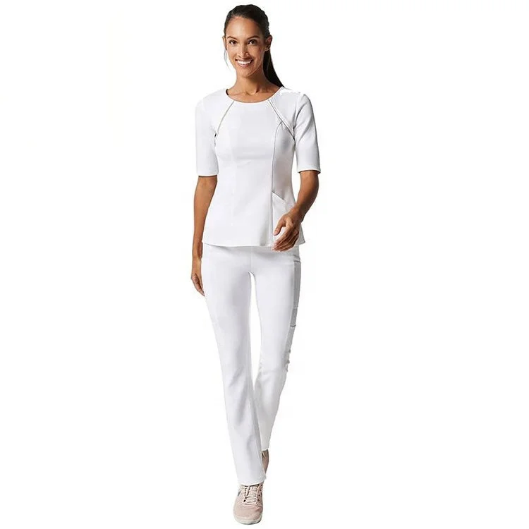 Индивидуальные высококачественные костюмы современного типа с коротким рукавом, униформа медсестры, облегающие Медицинские костюмы-скрабы