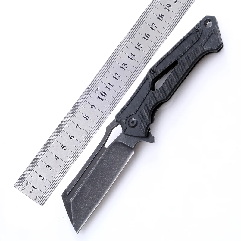 Stainless Steel Blade and G10 Handle in Wash Stone Survival Pocket Knife Outdoor Knife