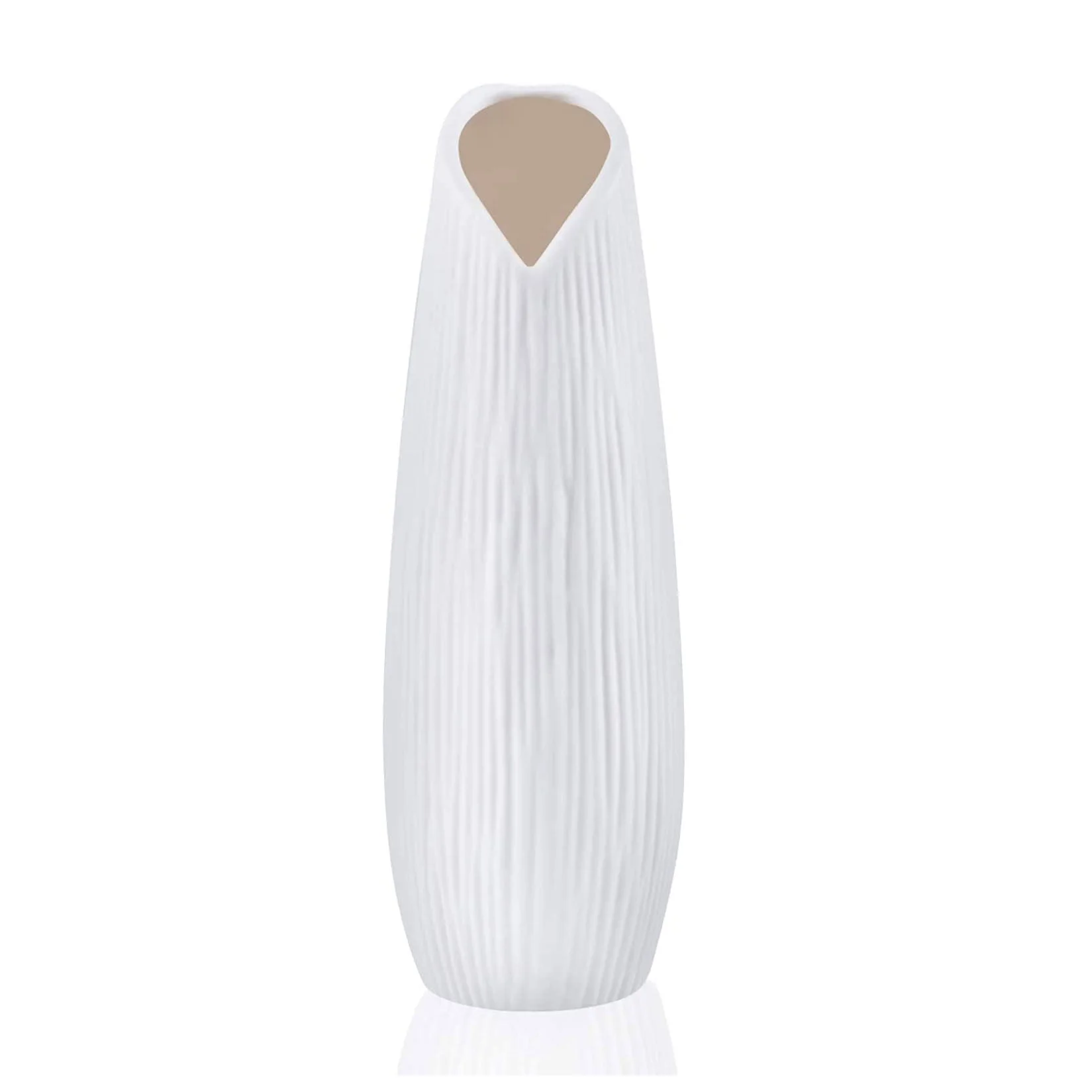 
9 inch White Matte ceramic Flower Vase for wedding centerpieces living room kitchen and office Decor 