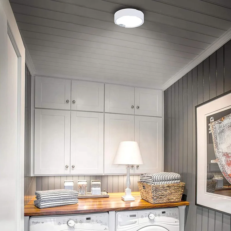 High Quality Bedroom Living Room Round Motion Sensor Lamp Indoor Battery Powered Smart Led Ceiling Light