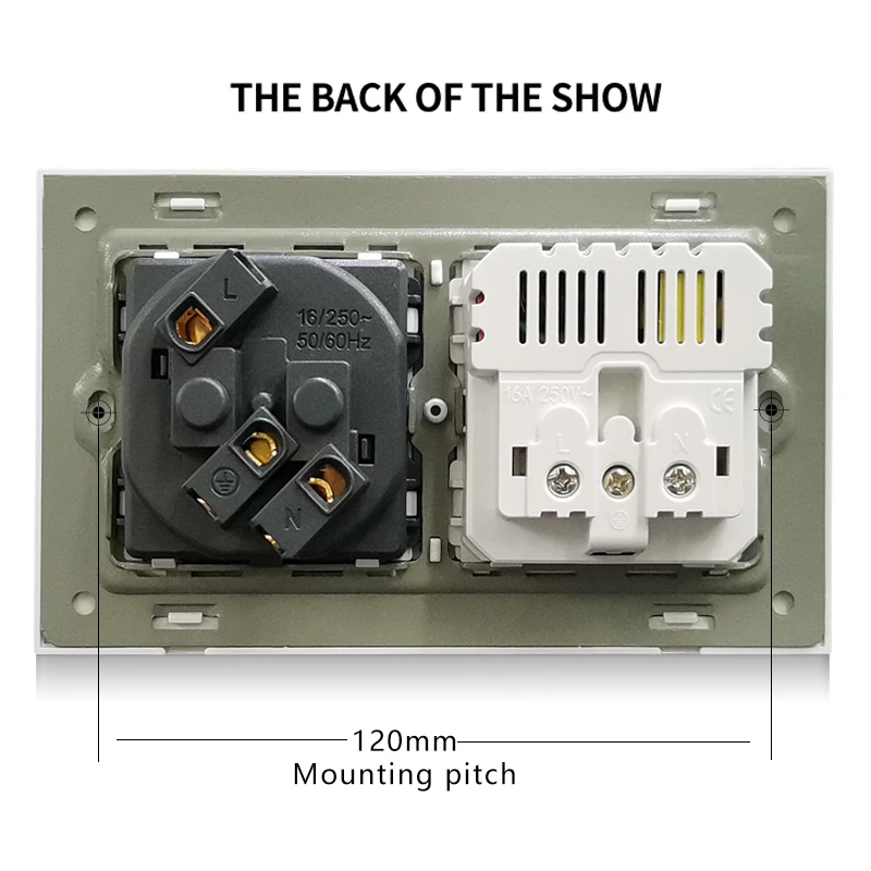 NOVSKI Factory price Plastic panel  German 2gang wall socket with 2 USB socket EU standard home power