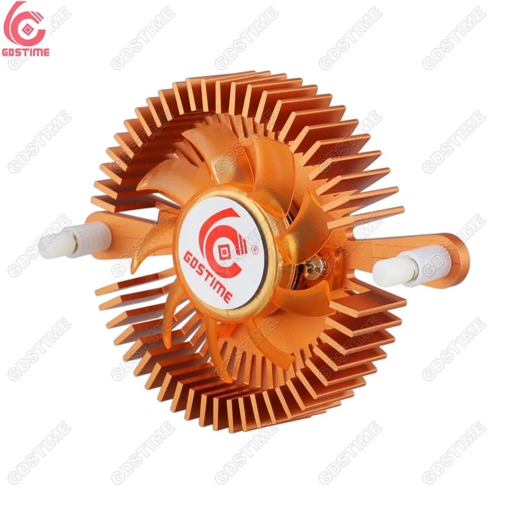 Computer DC 12V 5V 2Pin 80mm VGA Round Aluminum Heatsink Cooler Fan 64*14