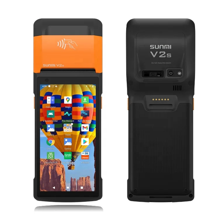 Sunmi V2s  Cloud Receipt Printer Handheld Pos Terminal Android Android 11 New Launch Android Mobile POS System