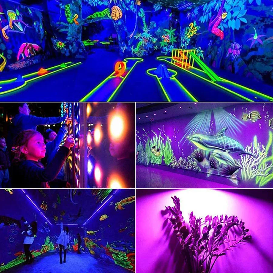 Glow Party Halloween Blacklight UV LED Strip Light IP68 Flexible Wall Tape Lamp Fluorescent Dance Party Body Paint Black Light