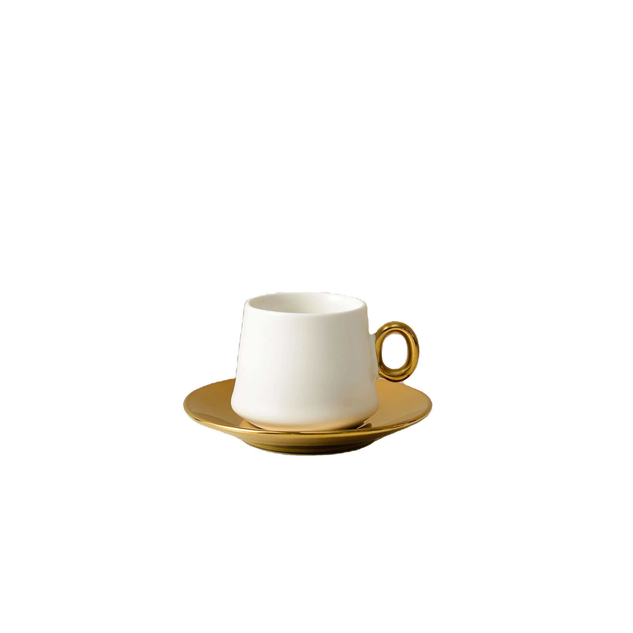 2022   Hot Sale porcelain cup set   Matte Reusable  new bone china Cappuccino  Coffee cup and saucer set