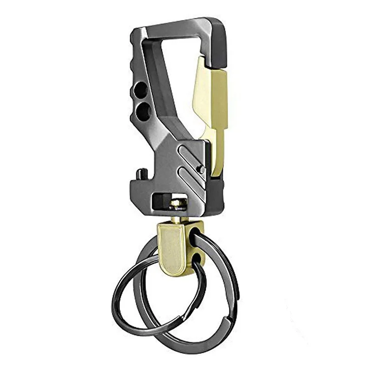 Smart Metal Carabiner Keychain Heavy Duty Carabiner Outdoor Buckle Holder With Key Ring Mini Knife Beer Bottle Opener