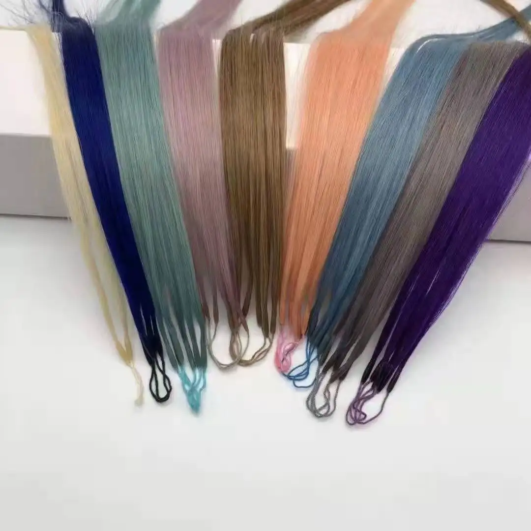 No Glue No Harm On The Original Hair dark blue colour One Cotton Thread Two I-Tip Korea Twins Hair Extensions