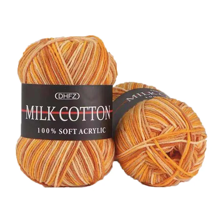 Manufacturer import 100% acrylic 3 ply milk cotton baby yarn 50g crochet knitting sweater free sample