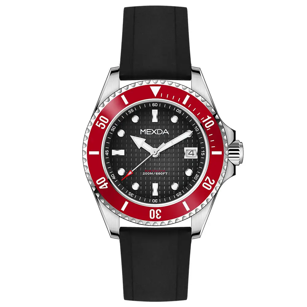 Mexda Analogue Watch Japanese Mechanical Movement Stainless Steel Case 10atm Waterproof Fashion Watch Sport Style Custom Logo