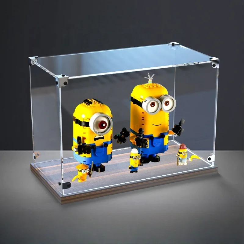 Clear Acrylic Display Case Box , Versatile Collectibles Display Dustproof Showcase with Thickening Base