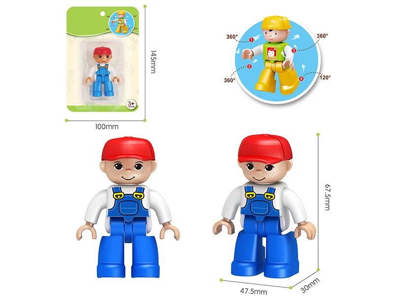 New Arrival 3d Emoticon Building Block Doll Rotates 360 Degrees For Children Kids Diy Assemble Building Block Toy