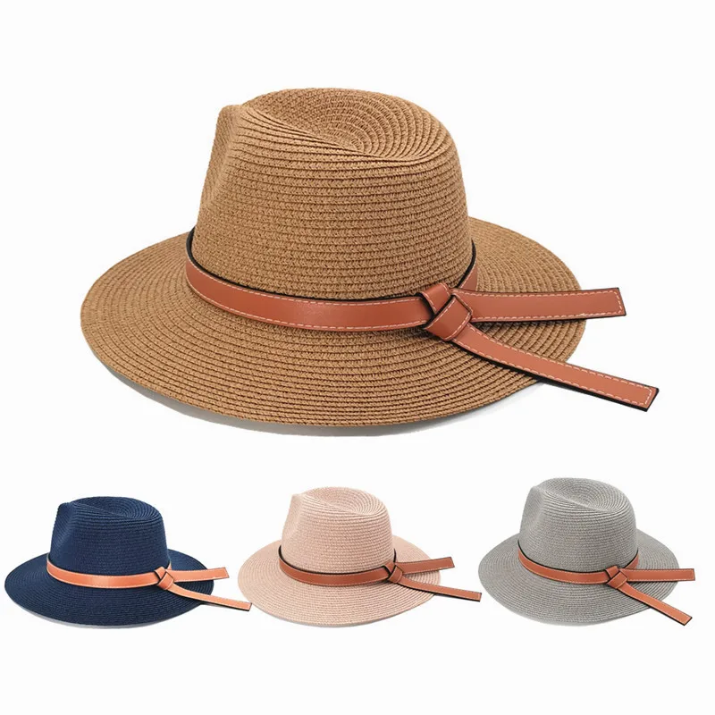 Wholesale Outdoor Mens Panama Straw Hat Sun Protection Paper Straw Panama Hats Beach Lifeguard Straw Hat