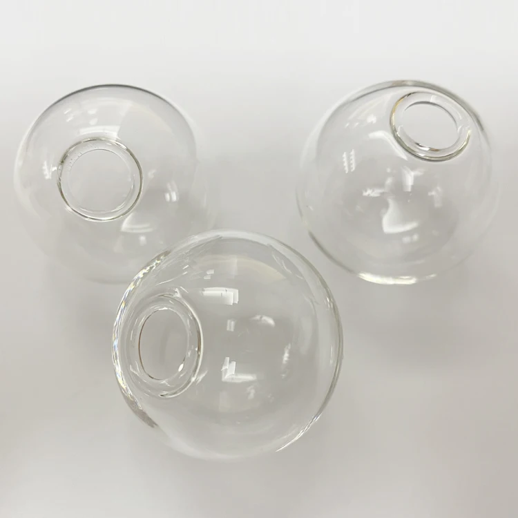 Wholesale Blown Clear Hollow Crystal Glass Globe Sphere Lampshade Lighting Lamp Covers with Hole Openning