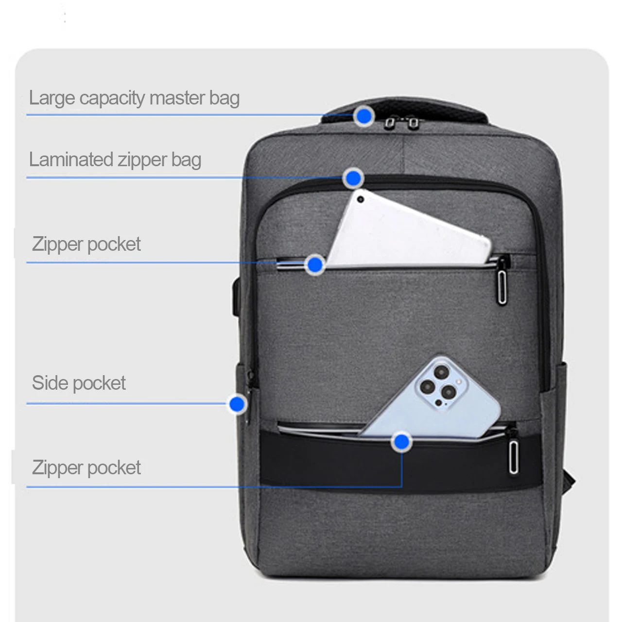 Fashion Laptop Backpack Oxford Schoolbags for Men Fashion Business Travel Bags Portable Computer Rucksack School Student Bags