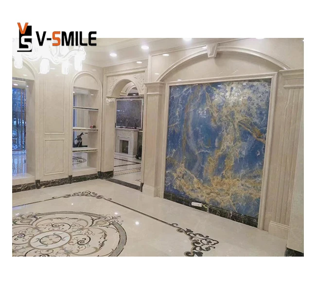 Backlit Onyx Stone Stone for Hotel and Villa Decoration Natural Blue Onyx Slab Stone Price