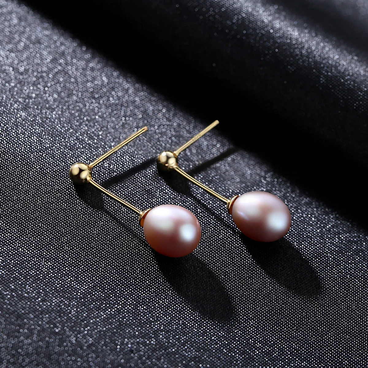 PAG&MAG Brand 925 Sterling Silver 3 Colors Simple Style 8-9mm Freshwater Pearl Women Stud Earrings