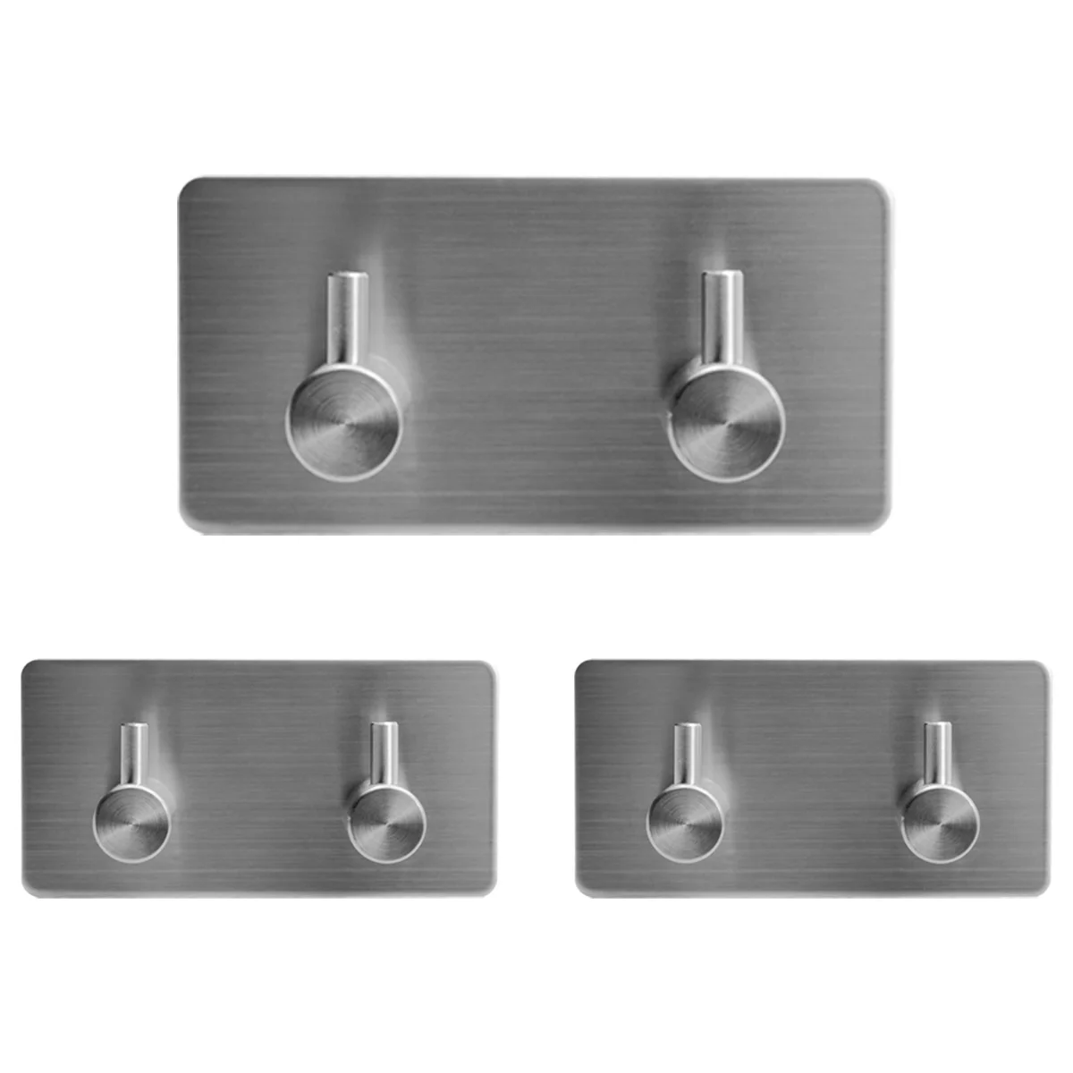 High Quality Stainless Steel Double Wall sticker Robe and Clothes Hooks, 3M Sticker