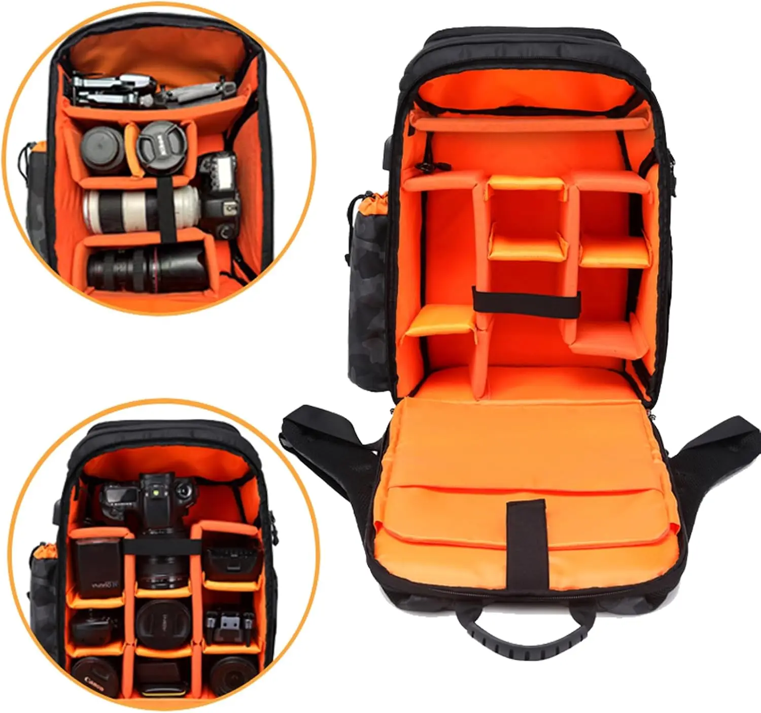 Camera Bag Professional DSLR SLR Mirrorless Camera Backpack 14 Inch Waterproof Laptop Backpack Anti-Theft Camera Case