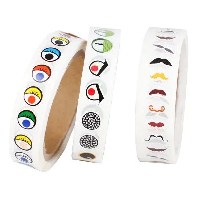 Creative Eye Stickers Labels 1000 Pcs Colorful Eye Sticker Roll For Handmade Crafts
