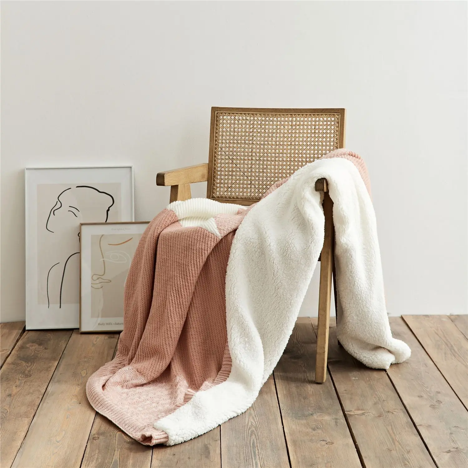 Factory Sherpa Blanket Acrylic knitted Double Layer Throw Flannel Sherpa Polyester Blanket For Winter