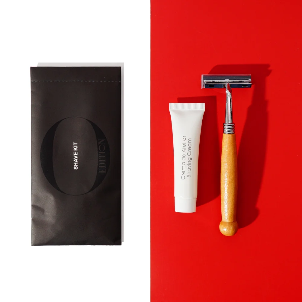 Customized Logo Disposable Hotel Shaving Kit Hotel Guest Supplies Wooden Shaving Razor
