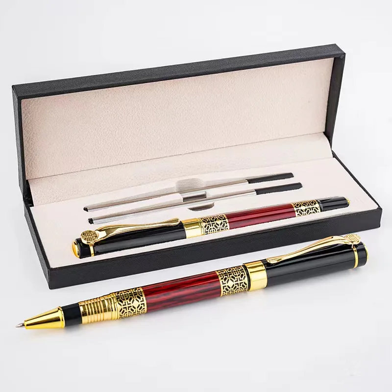 Chinese classical high-end business pen advertising promotional luxury metal roller pen custom logo gel pen