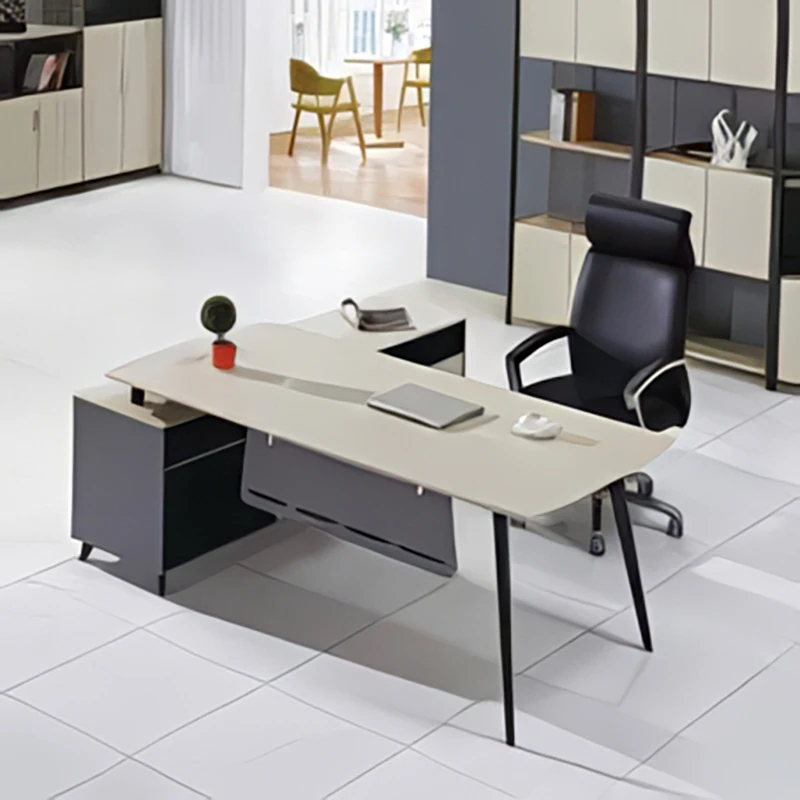 High End Modern Style Furniture New Design Office Table Specific Use and Director Office Table With Side Cabinet