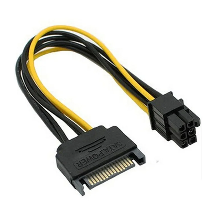 Sata 15 Pin на 6 Pin Pcie Express Видеокарта кабель питания Кабель-адаптер