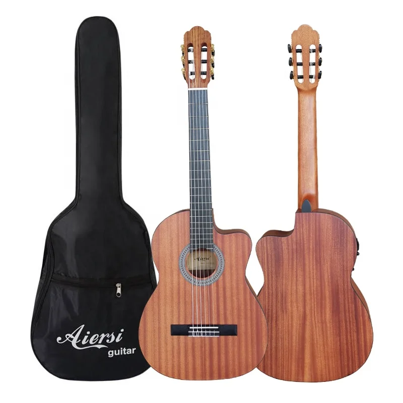 custom Brand matt handmade  Electric Cutaway Classical Guitar Wholesale cheap price Nylon string guitars