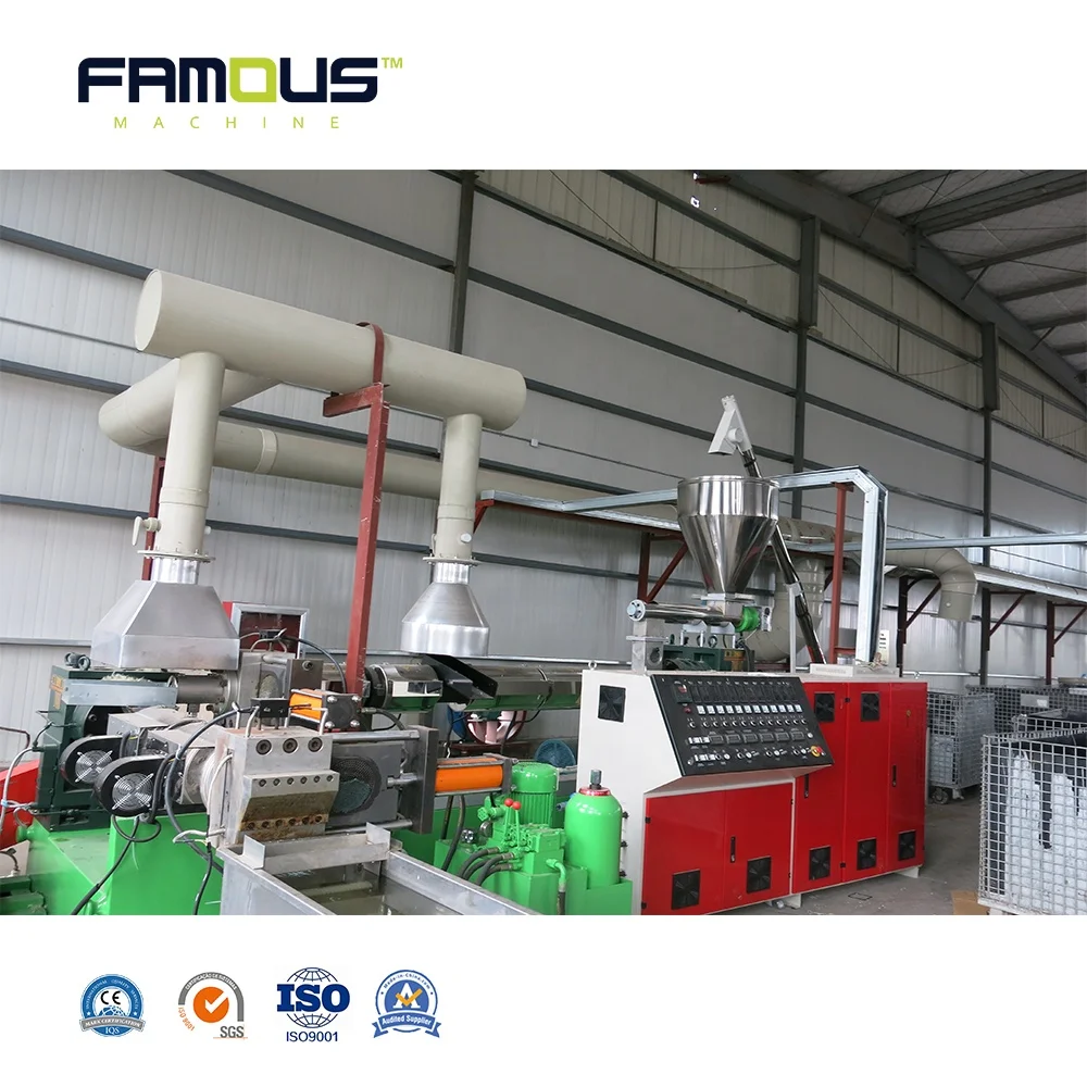 Most Popular HDPE PP PE Plastic Pellet Granule Pelletizing Making Machine