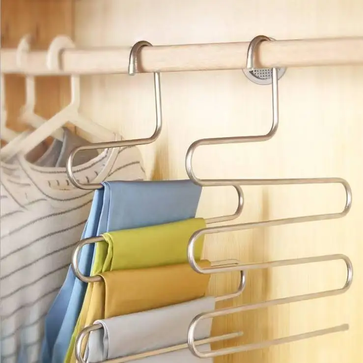 5 Layers Multi-functional Clothes Hangers Non-slip Pant Storage Rack Cloth Rack with Multiple Functions for Hanging and Storage