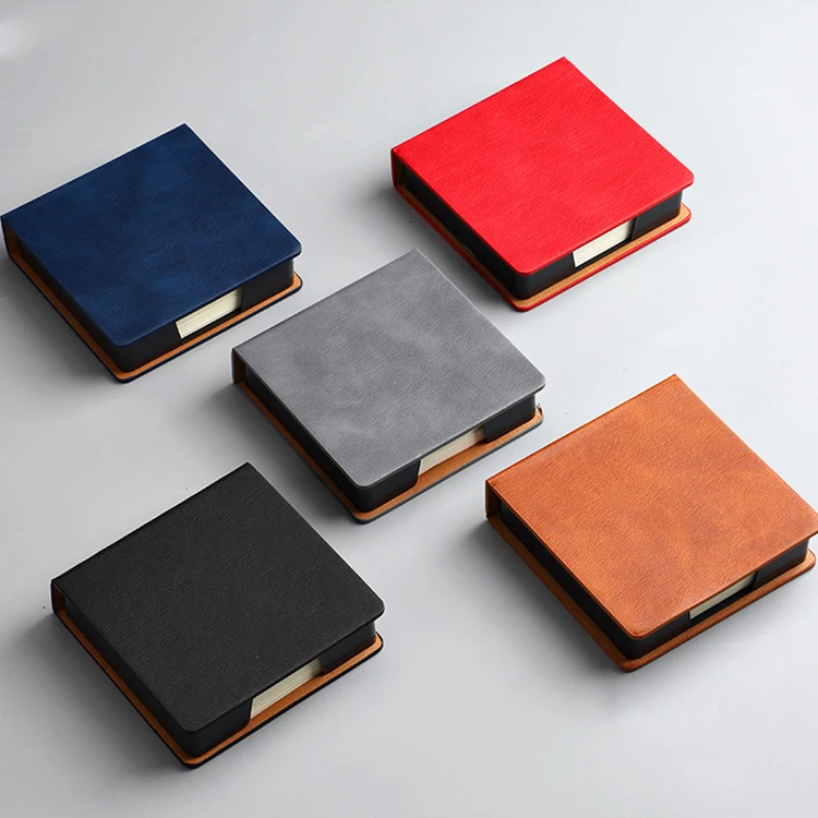 Factory Supply Creative Leather Box Pad With Custom Logo business office notepad sticky notes clipboard