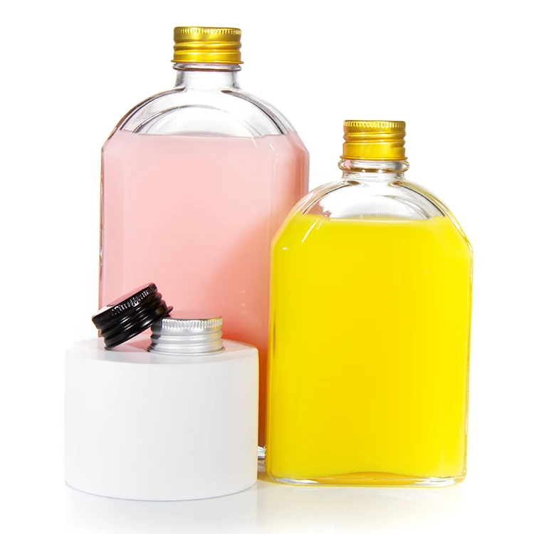 Factory Price 100ml 200ml 350ml Clear Wine Beverage Cold Brew Coffee Juice Flat Glass Bottle for Liquor
