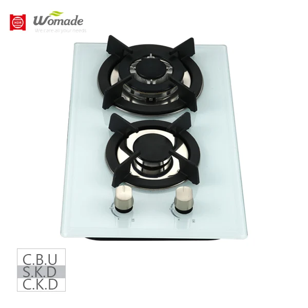 White Glass top 2 burner small kitchen hob hot sell gas hobs plaque de cuisson au gaz