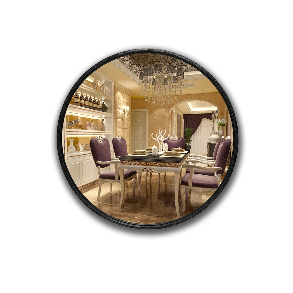Hot sale 2024 new design black round circle large room home decor luxury wall dressing standing full body antique mirror miroir