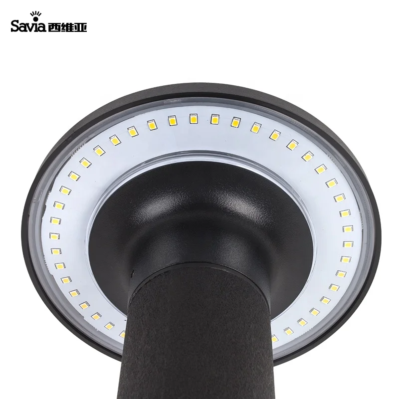 Savia modern waterproof IP44 outdoor luminaire bollard plate 8W 3000K anthracite garden lighting plastic pillar lantern lamp