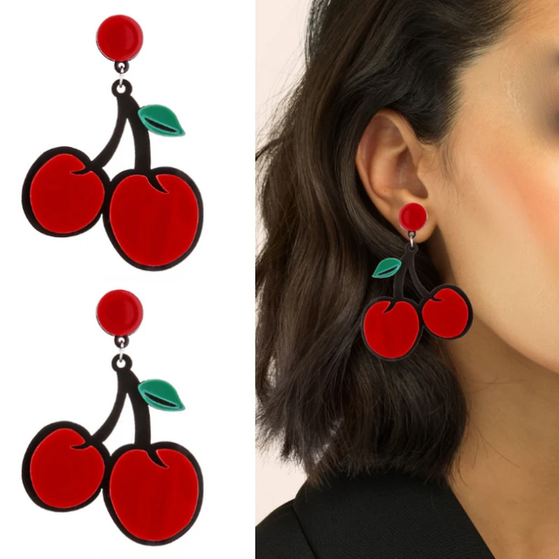 New Fruits Vegetables Theme Earrings Strawberry Watermelon Pomegranate Cauliflower Earrings For Women Girl Decoration Supplies